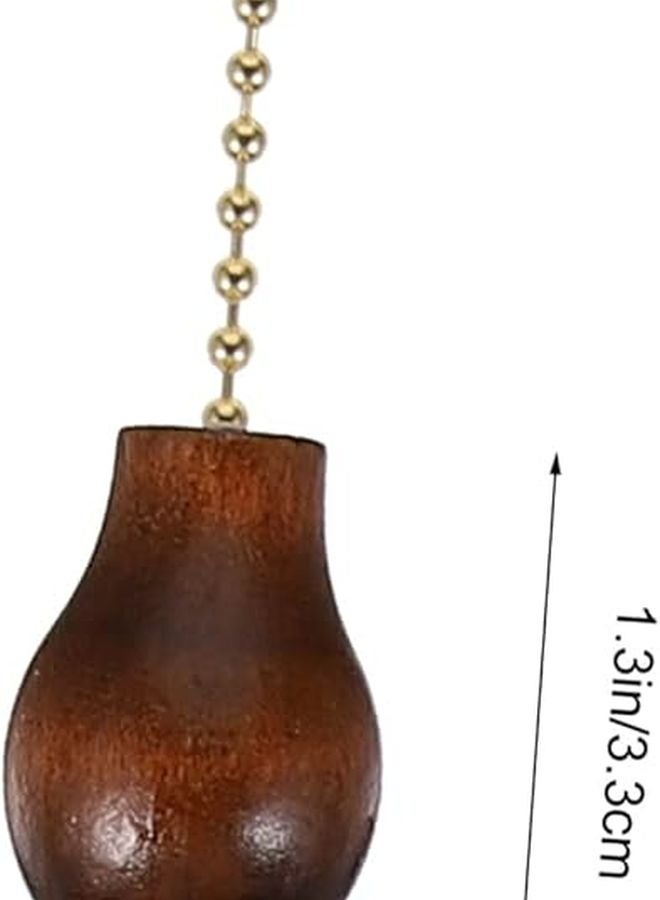 مجموعة سلاسل سحب على شكل قرع خشبية بلون الجوز من 4 قطع لاستبدال تركيبات الإضاءة السقفية ديكور منزلي زخرفي - Image 3