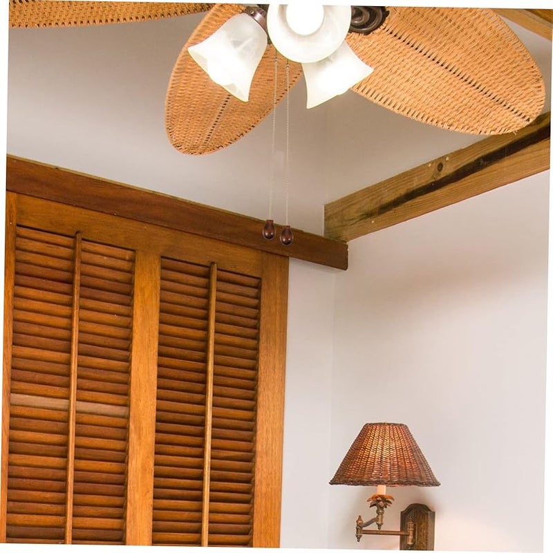 مجموعة سلاسل سحب على شكل قرع خشبية بلون الجوز من 4 قطع لاستبدال تركيبات الإضاءة السقفية ديكور منزلي زخرفي - Image 5