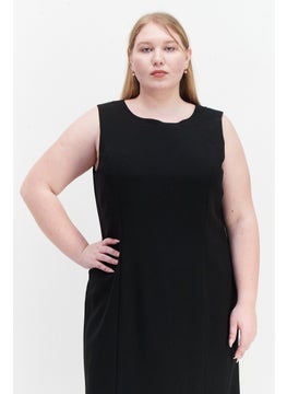 Kasper  Women Plus Size Plain Sheath Dress, Black  - Image 2