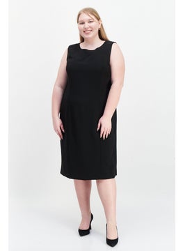 Kasper  Women Plus Size Plain Sheath Dress, Black  - Image 1