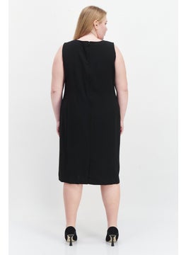 Kasper  Women Plus Size Plain Sheath Dress, Black  - Image 3