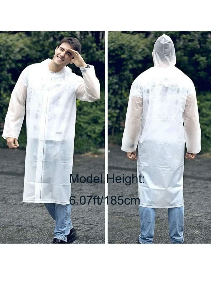 Generic - Rain Poncho Adults 1 Pack Women or Men Reusable Raincoat Jacket For Family Fishing Travel Emergency no PVC with Hood and Elastic Sleeving - Image 1