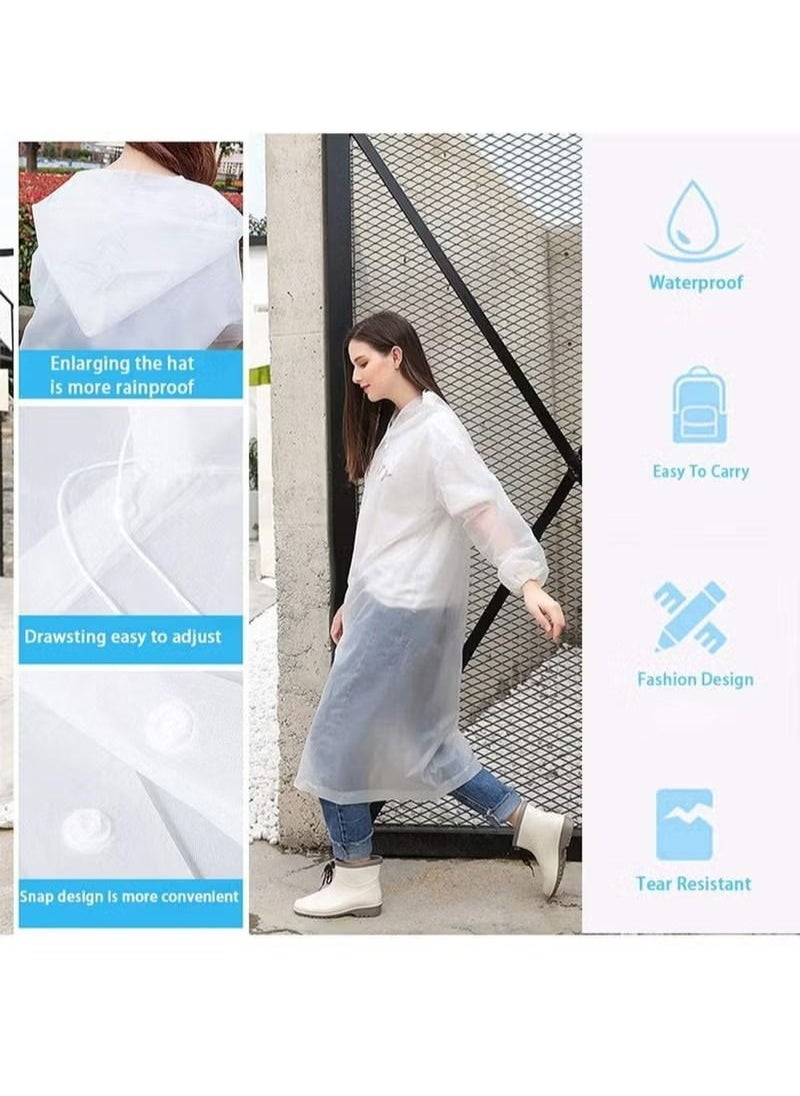 Generic - Rain Poncho Adults 1 Pack Women or Men Reusable Raincoat Jacket For Family Fishing Travel Emergency no PVC with Hood and Elastic Sleeving - Image 1
