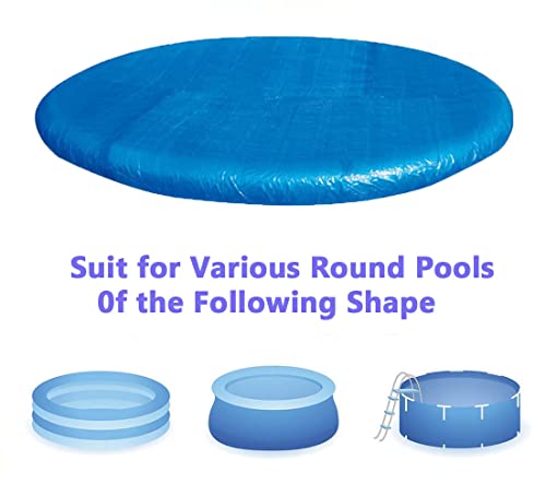 YUGYUJ Round Pool Cover, Solar Covers for Above Ground Pools, Dust Pool Cover Protector with Drawstring Design for Round Inflatable Swimming Pools, Hot Tub Dustproof Cover (6FT) - Image 3
