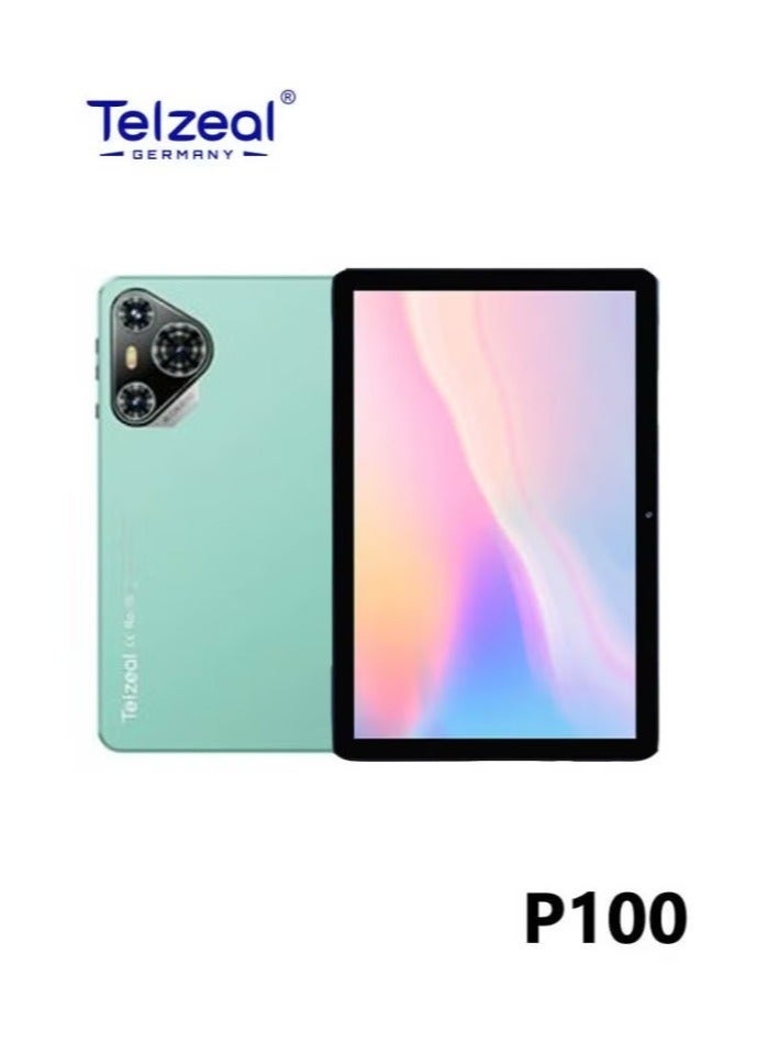 Telzeal P100 10.1-Inch Android 13 Tablet with 5G WiFi, Dual SIM, 8GB RAM, 512GB ROM, 8000mAh Battery, Wireless Keyboard & Mouse, Dual Camera, Slim Metal Design – Green - Image 1