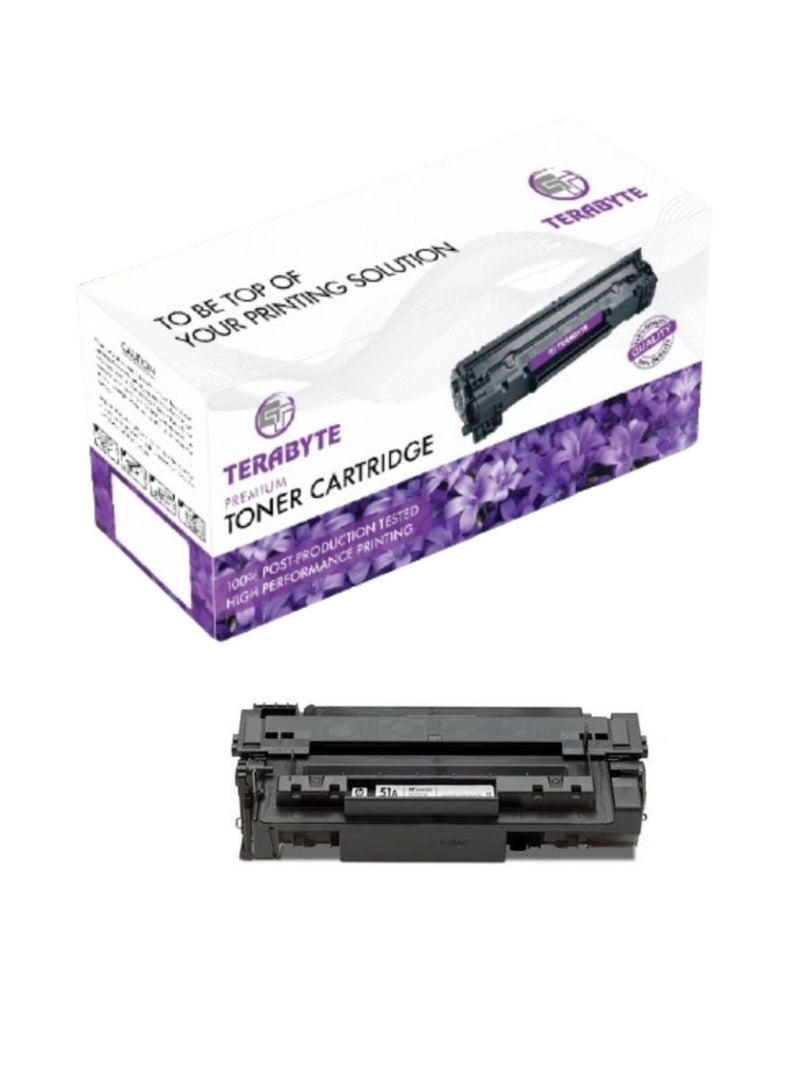 Terabyte 51A Black Compatible Toner Cartridge Works with LaserJet P3005 Series LaserJet M3027, M3035 MFP Series Q7551A - Image 1
