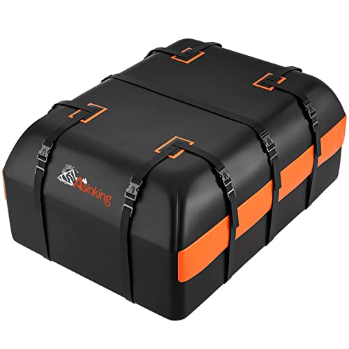 Asinking Car Rooftop Cargo Carrier - 21 Cubic Feet, 100% Waterproof Heavy Duty 840D Car Roof Bag for All Vehicles with/Without Racks - Anti-Slip Mat, 6 Door Hooks, Storage Bag, 2 Extra Straps - Image 1