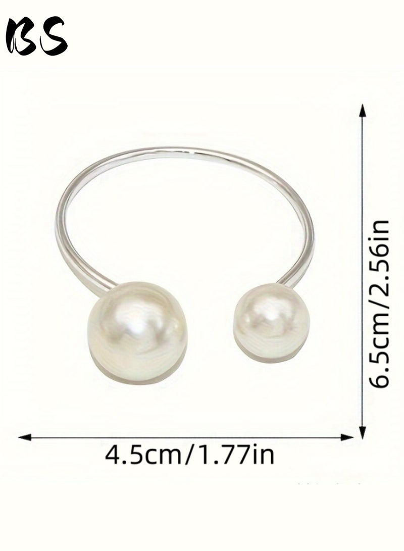 BS 10-Piece Napkin Ring Set | Pearl Metal Napkin Rings | Napkin Holders | Wedding and Birthday Table Decorations - Image 5