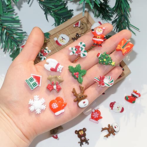 HADDIY Christmas Resin Charms for Crafts,100 Pcs Flatback Slime Charm Beads Miniature Ornaments for Christmas Embellishments,Craft Supplies and Mini Christmas Decorations - Image 5