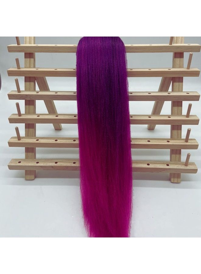 Leticia Ombre Purple Pink Braiding Hair Pre Stretched Braids Kanekalon Braiding Hair Extensions - Image 3