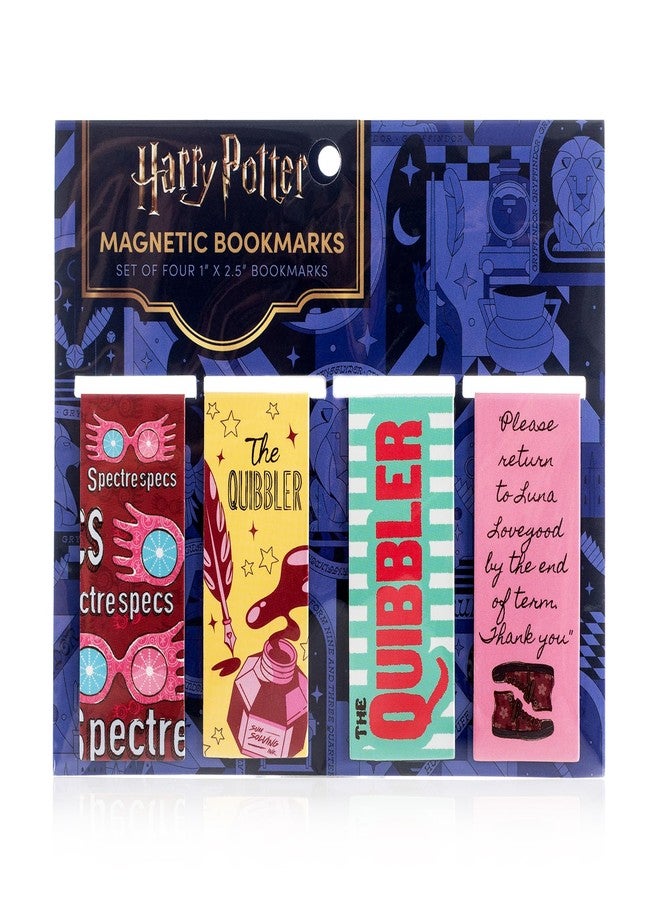 Conquest Journals Harry Potter The Quibbler Magnetic Bookmarks, Set of 4 Page Clips, Sturdy Cardstock Book Markers with Strong Magnets, 1'' x 2.5'', Officially Licensed - Image 1