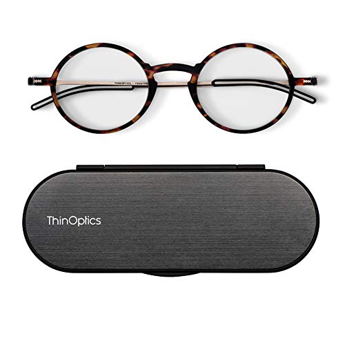 ThinOptics Unisex Adult Glasses Reading, Regular Case / Round Tortoise, 1.00 US - Image 2