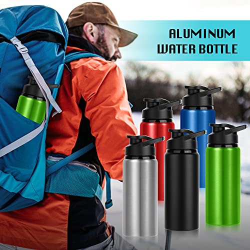 LYDTICK 10 Pack Water Bottles Bulk, 20oz Sports Aluminum Water Bottle with Snap Lids Metal Reusable Water Bottles Leak proof Personalized Bottle for Travel Camping Gym Hiking Fishing(Blue) - Image 4