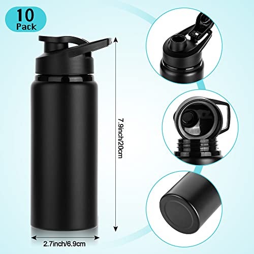 LYDTICK 10 Pack Water Bottles Bulk, 20oz Sports Aluminum Water Bottle with Snap Lids Metal Reusable Water Bottles Leak proof Personalized Bottle for Travel Camping Gym Hiking Fishing(Blue) - Image 2