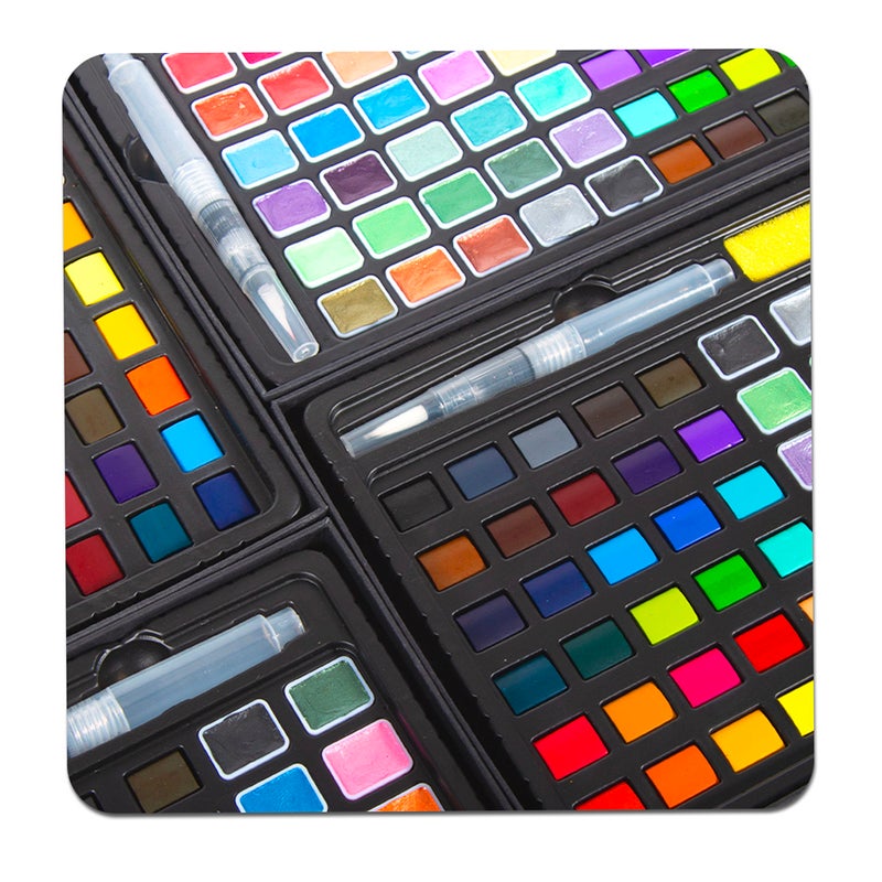 Watercolor Paint Set 24 Colors Professional Art Supplies Including 8 Pearlescent and 16 Fluorescent Colors with Watercolor Brush Pen  for Artists Beginners Students Adults Drawing Painting - Image 2
