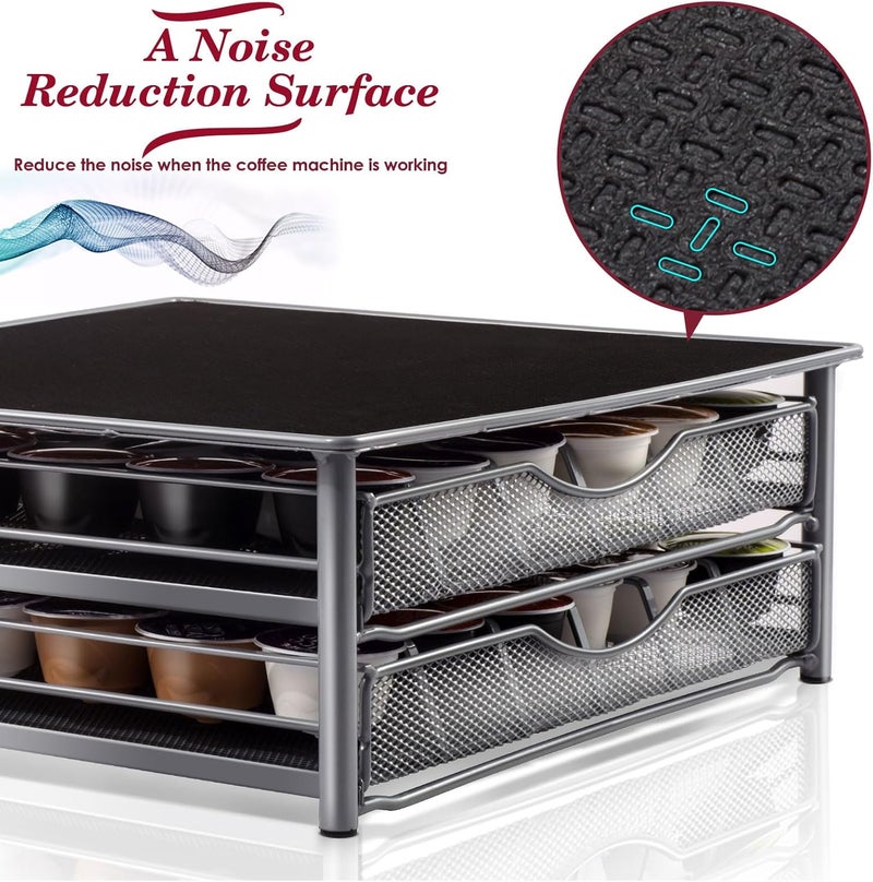 Myiosus Dolce Gusto Pod Holder - 2 Tier Coffee Capsule Storage Drawer for 72 Pods, Large Capacity Coffee Pod Organizer Rack for Kitchen Office | Anti Vibration Non Slip Surface - Black - Image 5