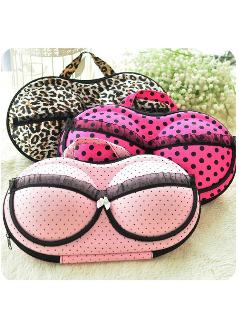 Excefore Travel Organizer Bra and Underwear Zip Bag, Portable Bra Storage Case with Net Traveling Lingerie Organizer Bag for Luggage Women Bras Bikin, Leopard print - Image 3