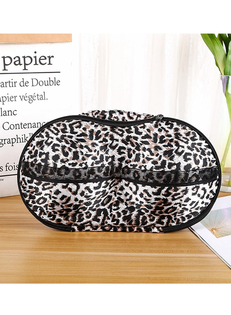 Excefore Travel Organizer Bra and Underwear Zip Bag, Portable Bra Storage Case with Net Traveling Lingerie Organizer Bag for Luggage Women Bras Bikin, Leopard print - Image 2