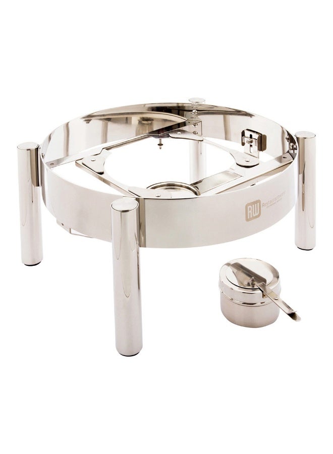 Restaurantware Chafer Frame, Straight Leg - Stainless Steel - Fits Induction Ready 6 Quart Round Chafer Body - Commercial Grade - 1ct Box - Met Lux  - Image 2