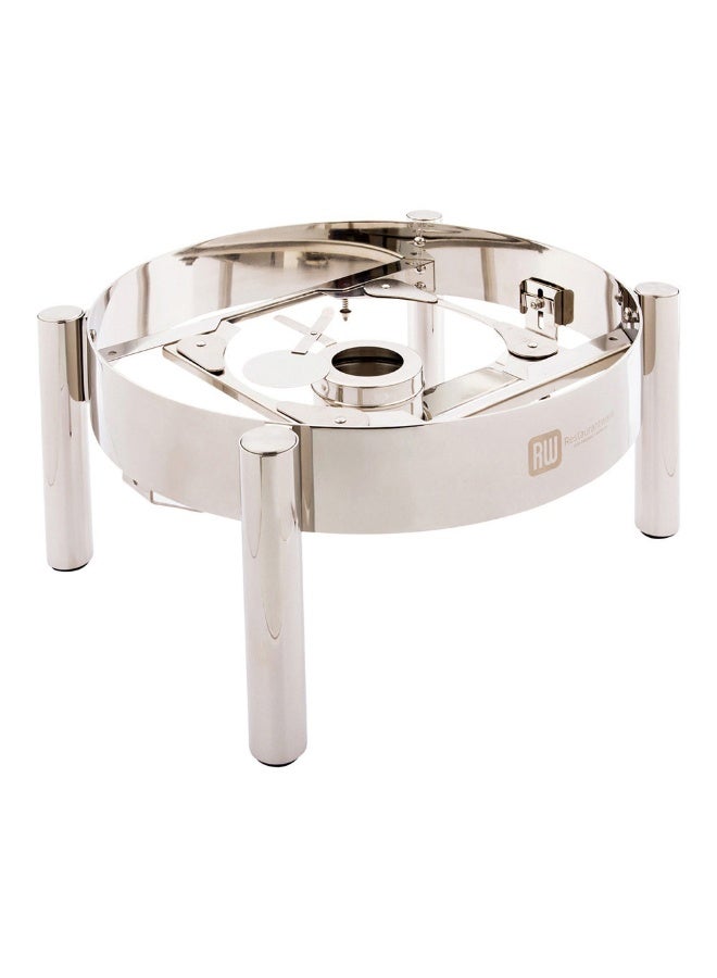 Restaurantware Chafer Frame, Straight Leg - Stainless Steel - Fits Induction Ready 6 Quart Round Chafer Body - Commercial Grade - 1ct Box - Met Lux  - Image 1