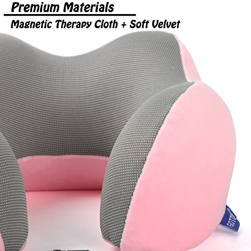 GOTDYA Travel Pillow,Travel Neck Pillows for Sleeping,100% Pure Memory Foam Soft Comfort & Support Pillow for Airplane/Car/Office&Home Rest Use-Pink - Image 4