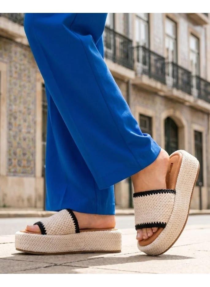 ستيف مادن Beachy-W Cream Women's Flats