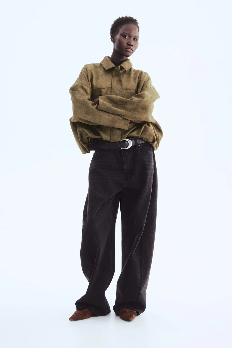 اتش اند ام جاكيت بحافة منتفخة