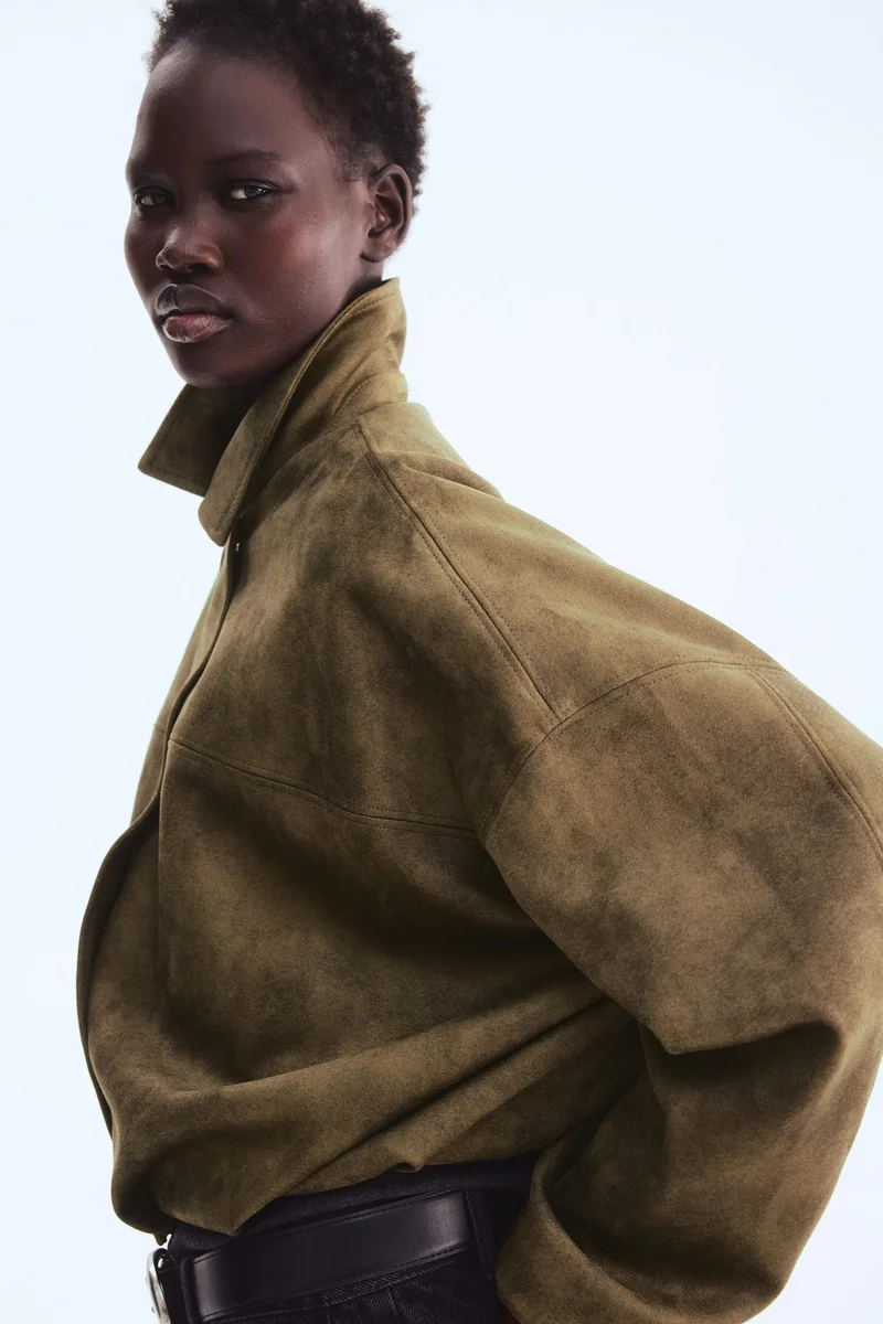 اتش اند ام جاكيت بحافة منتفخة