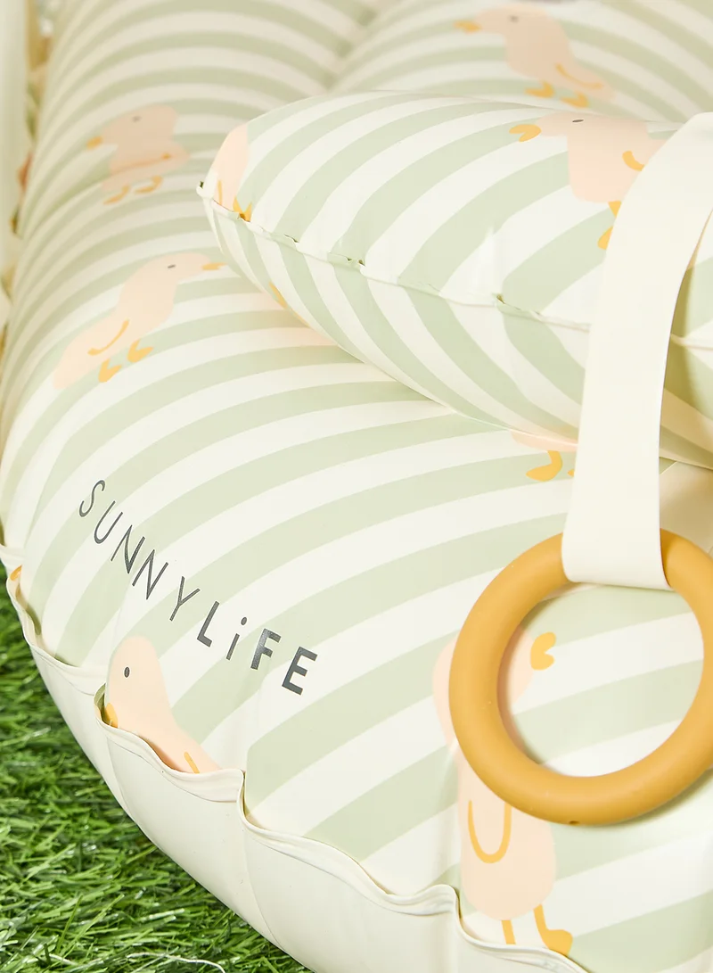 SUNNY LIFE Interactive Baby Float Duck Sage Stripe
