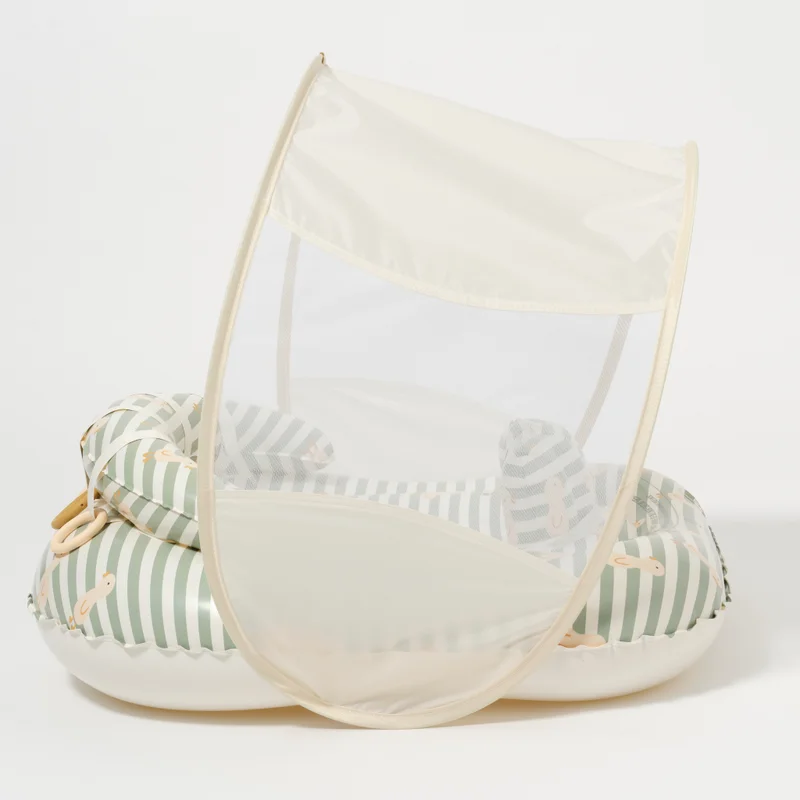 SUNNY LIFE Interactive Baby Float Duck Sage Stripe