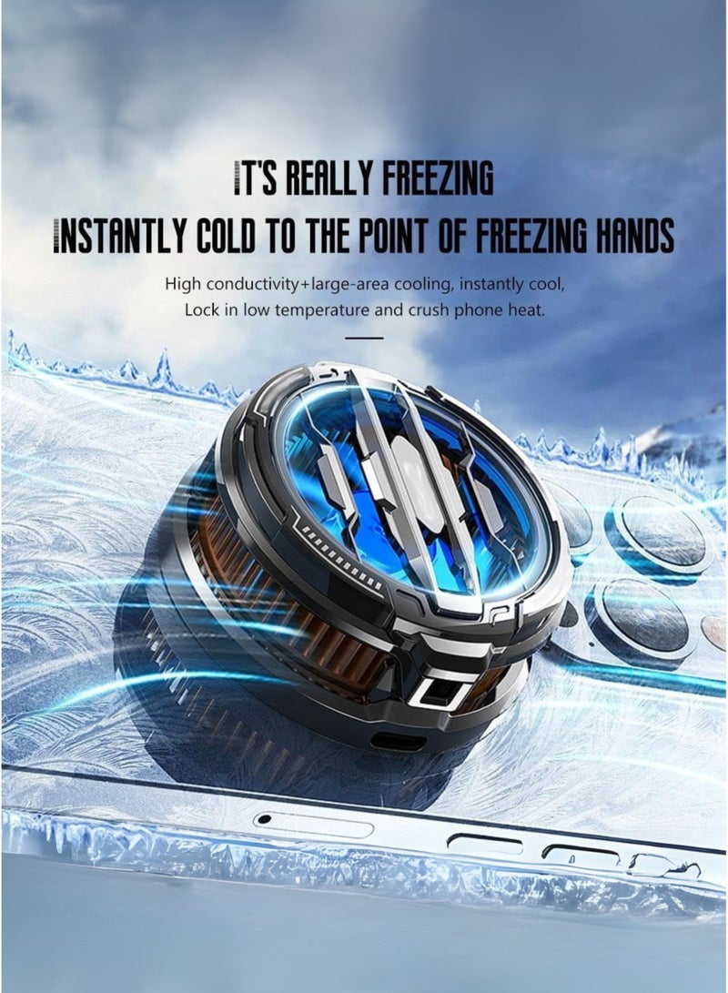 ميمو مبرد الهاتف المحمول للألعاب - مروحة تبريد شبه موصلة صامتة، متوافق مع iPhone 12/13/14/15/16، Samsung، Huawei، Xiaomi، Redmi، Oppo، Vivo، OnePlus، Realme - مثالي لـ PUBG وFree Fire والبث المباشر - Image 2