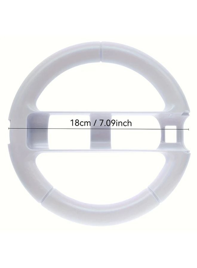 White Adjustable Racing Steering Wheel Stand For Nintendo Wii Controller Ergonomic Portable Stable Gaming Accessory - Image 3