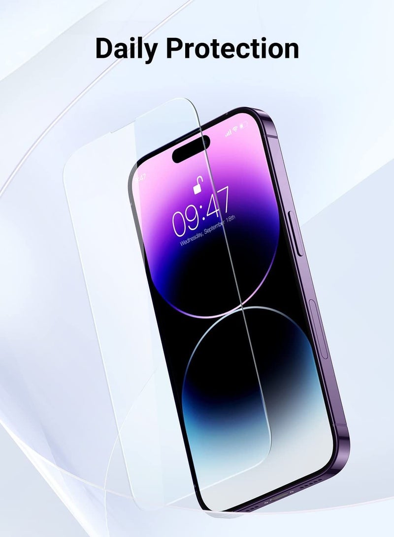 BORTONY Pack of 2 Screen Protector for 14 Pro (6.1 inch) Premium HD Clear Tempered Glass Anti-Scratch Anti-Fingerprints Bubble-Free Ultra Resistant Compatible with Apple iPhone 14 Pro - Image 4