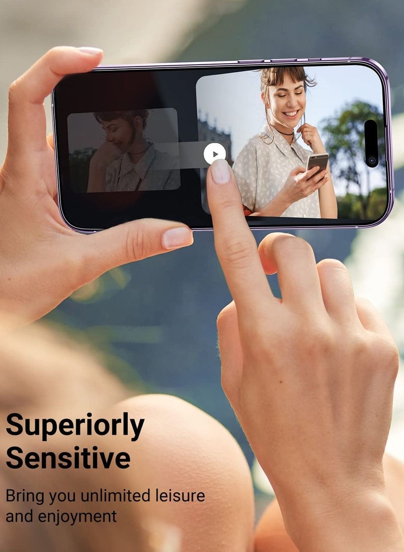 BORTONY Pack of 2 Screen Protector for 14 Pro (6.1 inch) Premium HD Clear Tempered Glass Anti-Scratch Anti-Fingerprints Bubble-Free Ultra Resistant Compatible with Apple iPhone 14 Pro - Image 5