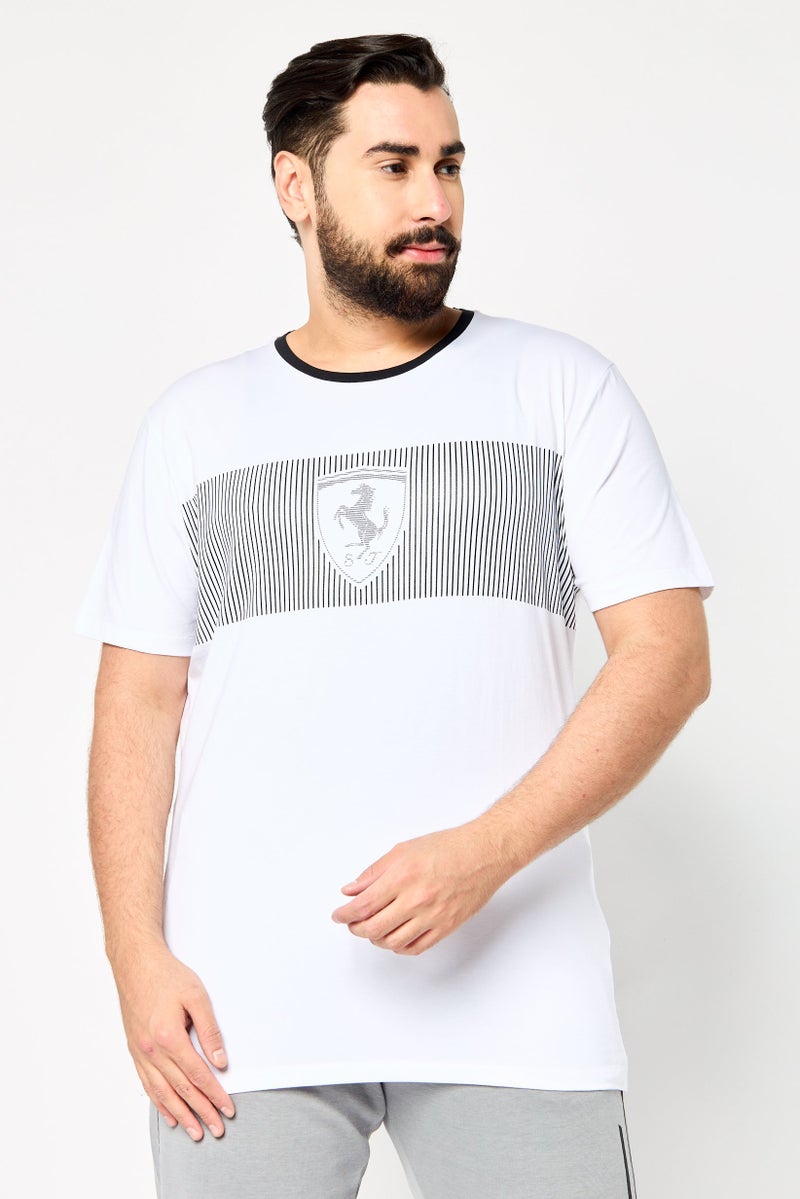 Scuderia Ferrari Men Sportswear Fit Short Sleeve Outdoor T-shirt, White - Image 1