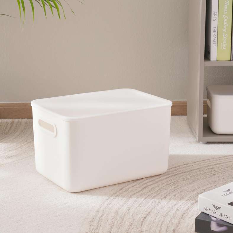 Pan Home صندوق تخزين ليفيا المتعدد الاستخدامات - أبيض - 20.5 لتر