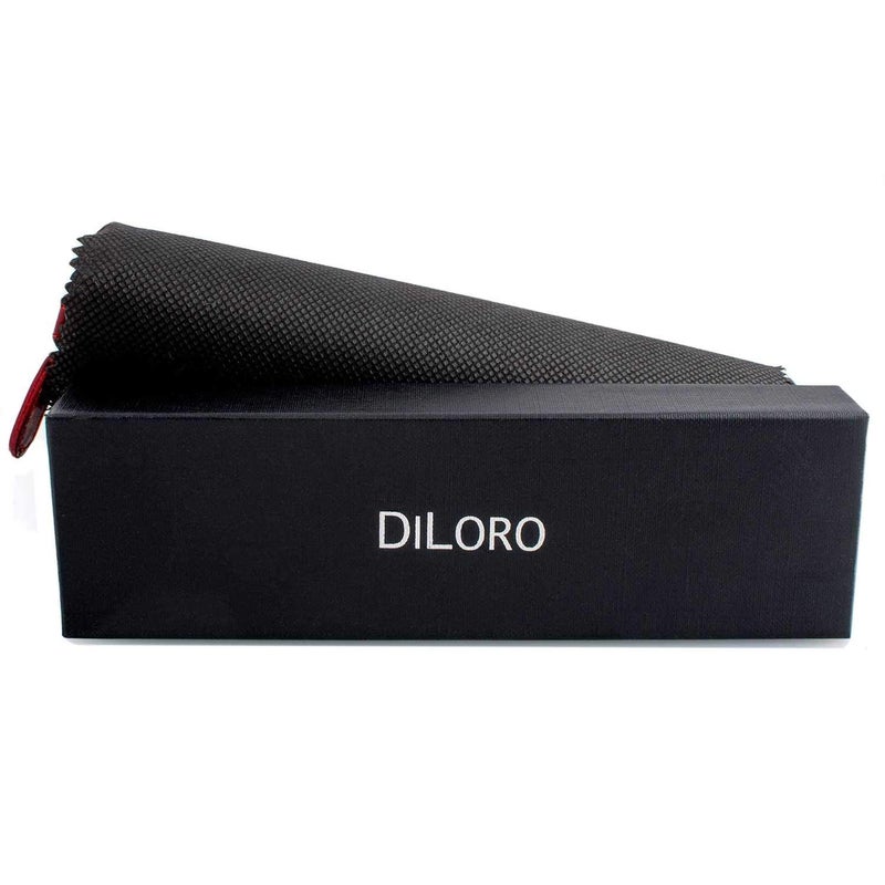 DiLoro Leather Zippered Fountain Ballpoint Rollerball Pens and Pencils Case Holder Pouch Genuine Full Grain Soft Nappa Leather (Red) - Image 4