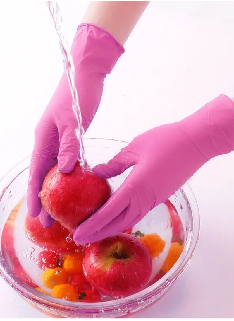 Zalcoon Pink Synthetic Nitrile Vinyl Blended Gloves,  4 Mil, Powder-Free, Smooth, Non-Sterile, Case of 5 Boxes (5 X 100 Pieces)  - Image 2