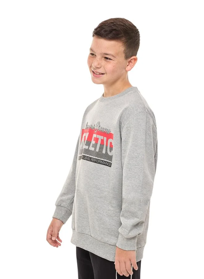 victor and jane Victor And Jane Teens Grey Graphic Print Sweatshirt