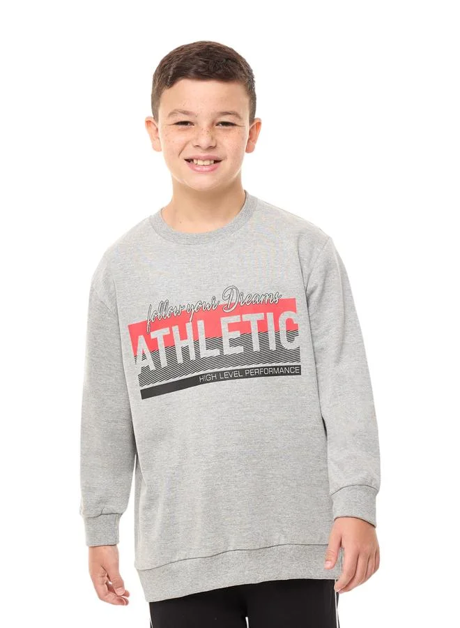 victor and jane Victor And Jane Teens Grey Graphic Print Sweatshirt