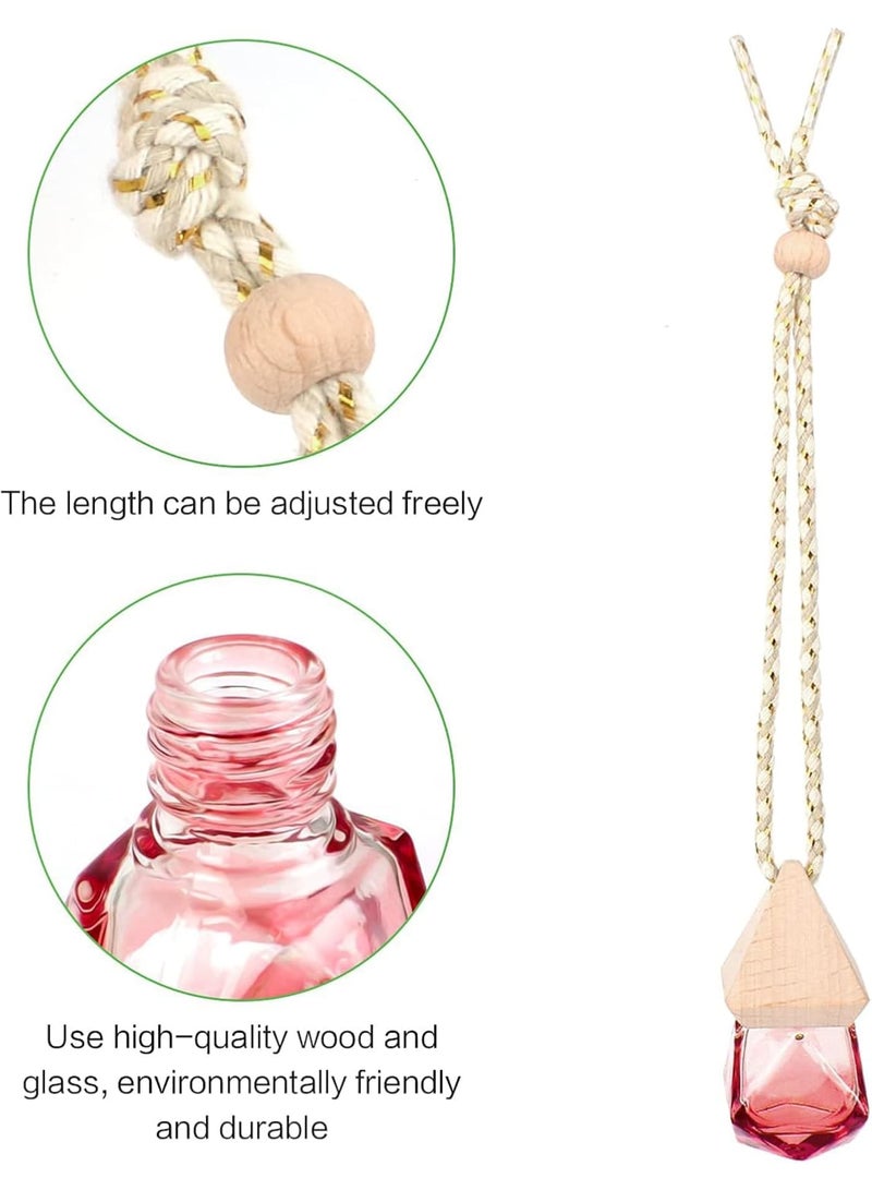 Cobest Hanging Car Perfume Bottle Diffuser for Aroma Oils 5 Pack 8ml Refillable Glass Air Freshener Bottles with Wood Cap and String for Rearview Mirror Home and Office Decoration Accessories - Image 4