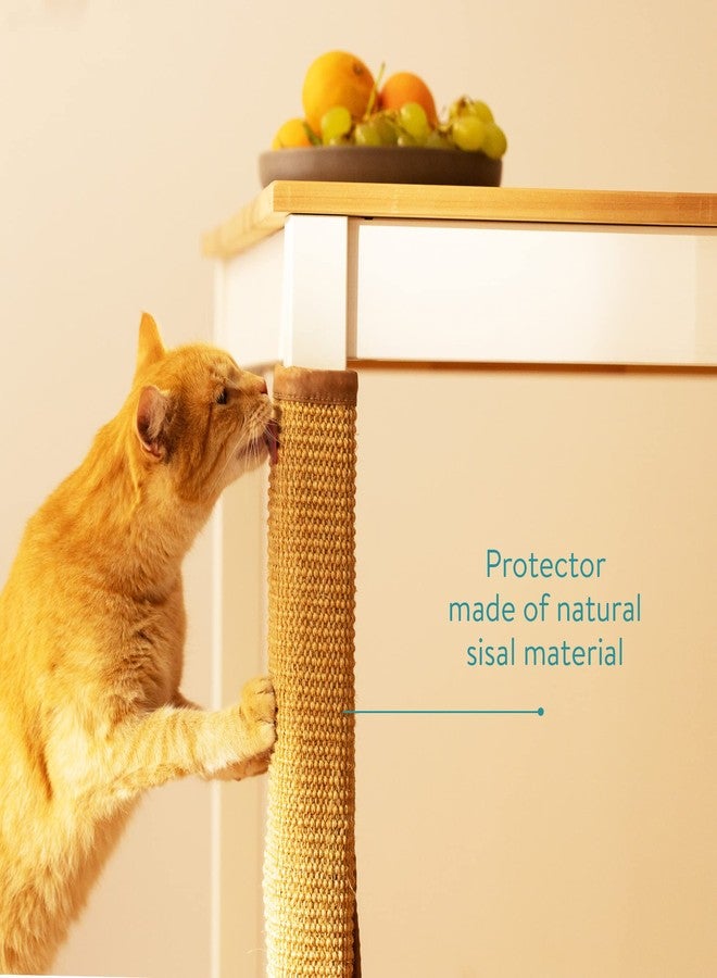 Navaris Table Leg Cat Scratcher - Sisal Scratching Mat Protector for Furniture Legs - Scratch Pad Protection with Wrap Around Straps 23 5/8" x 9 7/8" - Image 4