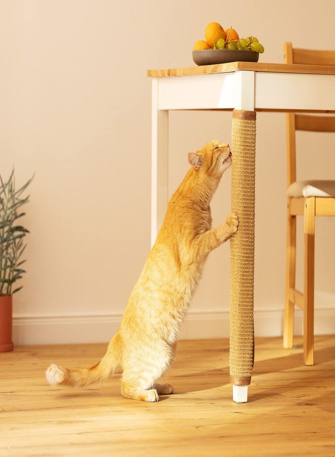 Navaris Table Leg Cat Scratcher - Sisal Scratching Mat Protector for Furniture Legs - Scratch Pad Protection with Wrap Around Straps 23 5/8" x 9 7/8" - Image 5