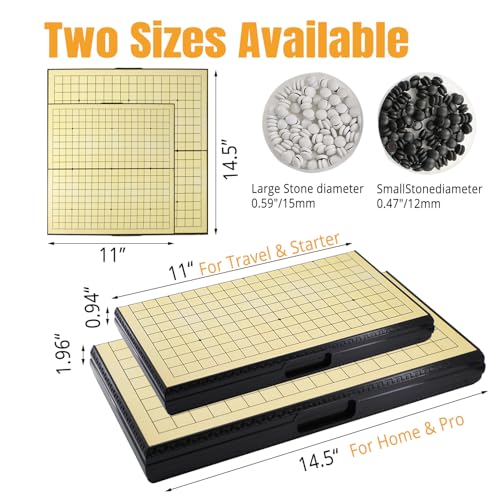 Luoyer 15 inch Go Game Set Magnetic Folding Board Game Portable Traditional Chinese Weiqi Set with Magnetic Stones for Adults Travel Gomoku - Image 5