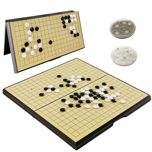 Luoyer 15 inch Go Game Set Magnetic Folding Board Game Portable Traditional Chinese Weiqi Set with Magnetic Stones for Adults Travel Gomoku - Image 1