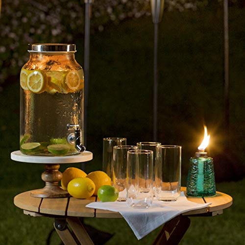 TIKI Molded Glass Decorative Tabletop Torches (Set of 3) – Red, Green & Blue Outdoor Lighting for Lawn, Patio & Garden | Weather-Resistant | Includes Long-Lasting Wick & Snuffer - Image 4