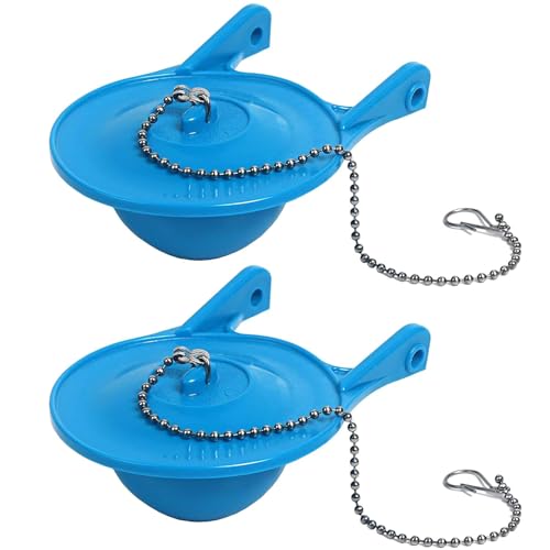 GZJoSum 3 Inch Toilet Flapper Replacement Compatible with Gerber 99-788, Easy to Install with 2 Toilet Handle & Stainless Chain, Long Lasting Rubber Toliet Flapper, Blue(2PCS) - Image 1