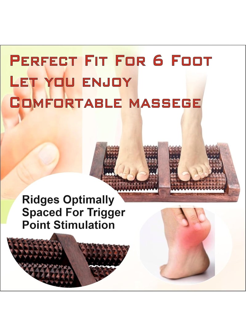 Flavoma Sheesham 6 Rollers Wooden Foot/Feet Massager | Acupressure Foot Roller for Foot Pain Relief, Blood Circulation | Manual Relax Massager for Feet, Back, Neck, Shoulders & Legs - Image 4