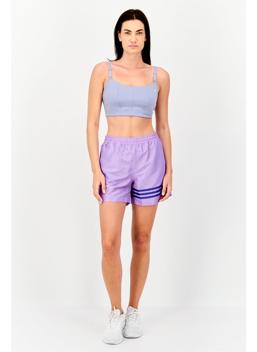 Adidas Women Lightly Padded Brand Logo Training Sport Bra, Light Purple  - Image 2