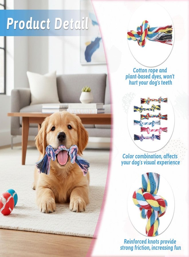Xosjska 100 Pieces Knot Rope Dog Toys, 100% Cotton Dog Rope Toys Bulk, Multi Color Puppy Chew Toy, Ropes Dogs Toyss for Aggressive Chewers Durable Puppy Tug of War Toy with Knot for Small and Medium Dogs - Image 3